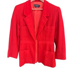 Ron Leal Sz.12 Terrycloth Excellent condition vintage Women's Bold Red Blazer